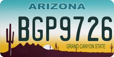 AZ license plate BGP9726