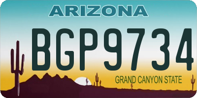 AZ license plate BGP9734