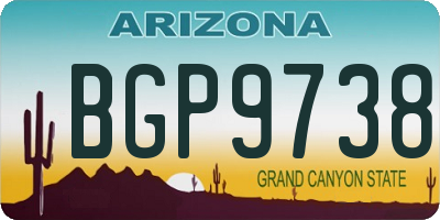 AZ license plate BGP9738