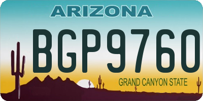 AZ license plate BGP9760