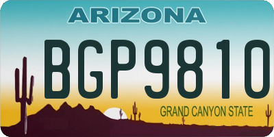 AZ license plate BGP9810