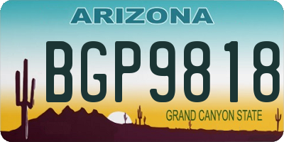 AZ license plate BGP9818