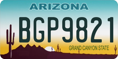 AZ license plate BGP9821