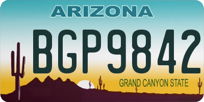 AZ license plate BGP9842