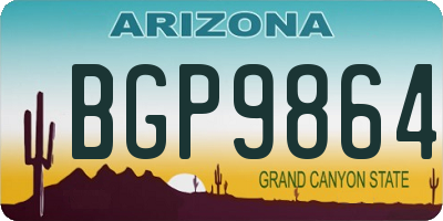 AZ license plate BGP9864