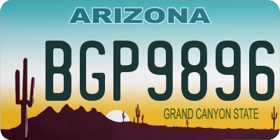 AZ license plate BGP9896