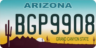 AZ license plate BGP9908