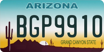 AZ license plate BGP9910