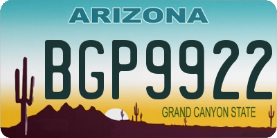 AZ license plate BGP9922