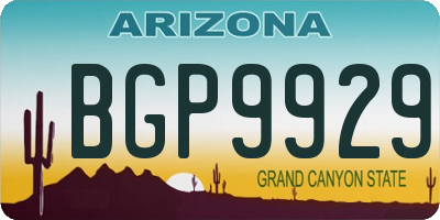 AZ license plate BGP9929