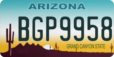 AZ license plate BGP9958
