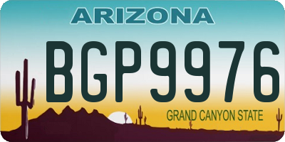 AZ license plate BGP9976