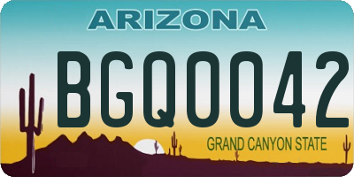 AZ license plate BGQ0042