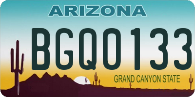 AZ license plate BGQ0133