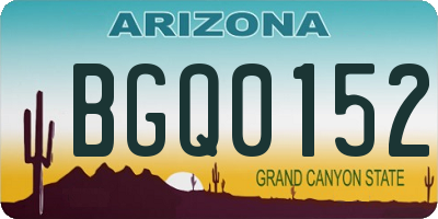 AZ license plate BGQ0152