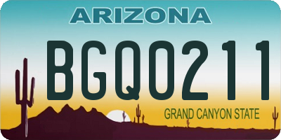 AZ license plate BGQ0211