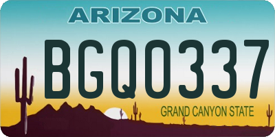 AZ license plate BGQ0337