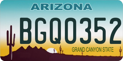 AZ license plate BGQ0352