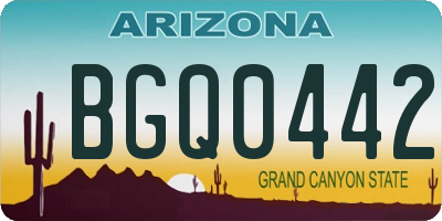 AZ license plate BGQ0442