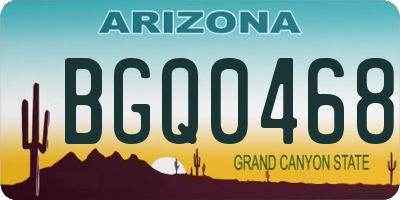 AZ license plate BGQ0468