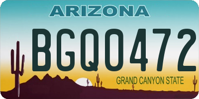 AZ license plate BGQ0472