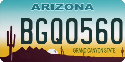 AZ license plate BGQ0560