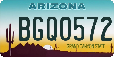 AZ license plate BGQ0572