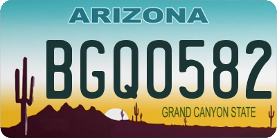 AZ license plate BGQ0582