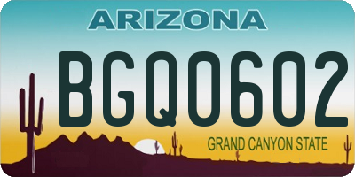 AZ license plate BGQ0602