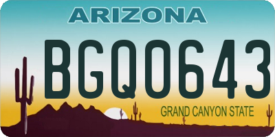 AZ license plate BGQ0643