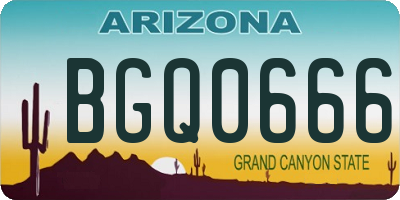 AZ license plate BGQ0666