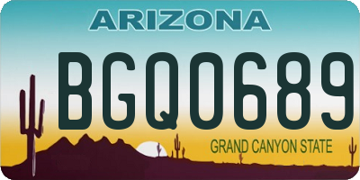 AZ license plate BGQ0689