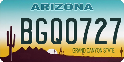 AZ license plate BGQ0727