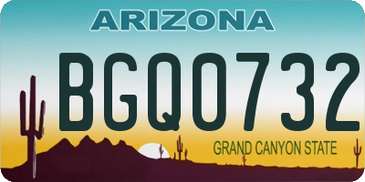 AZ license plate BGQ0732