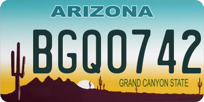 AZ license plate BGQ0742