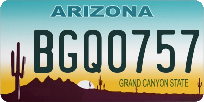 AZ license plate BGQ0757