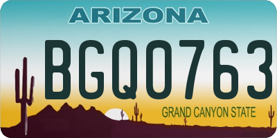 AZ license plate BGQ0763