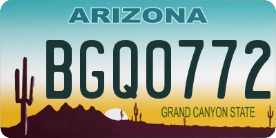 AZ license plate BGQ0772