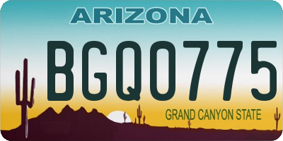 AZ license plate BGQ0775