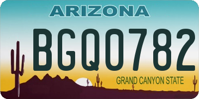 AZ license plate BGQ0782