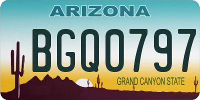 AZ license plate BGQ0797