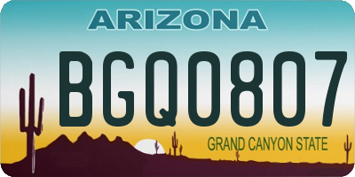 AZ license plate BGQ0807