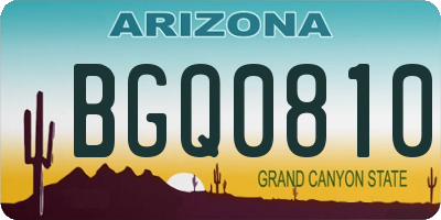 AZ license plate BGQ0810