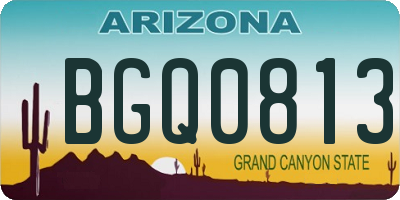 AZ license plate BGQ0813