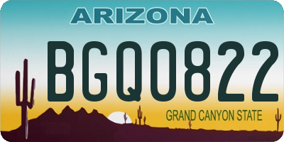 AZ license plate BGQ0822