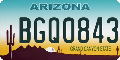 AZ license plate BGQ0843