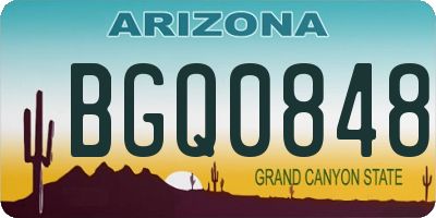 AZ license plate BGQ0848