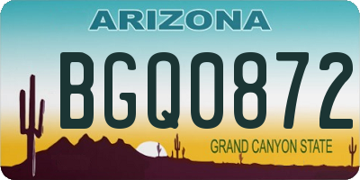 AZ license plate BGQ0872