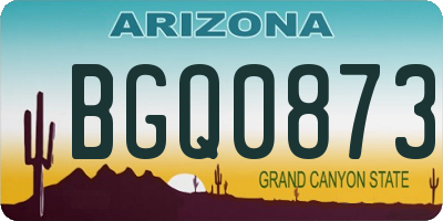 AZ license plate BGQ0873