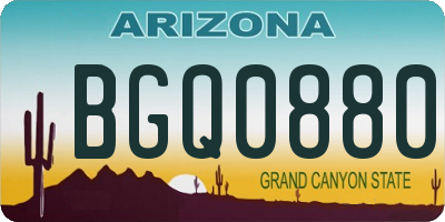 AZ license plate BGQ0880